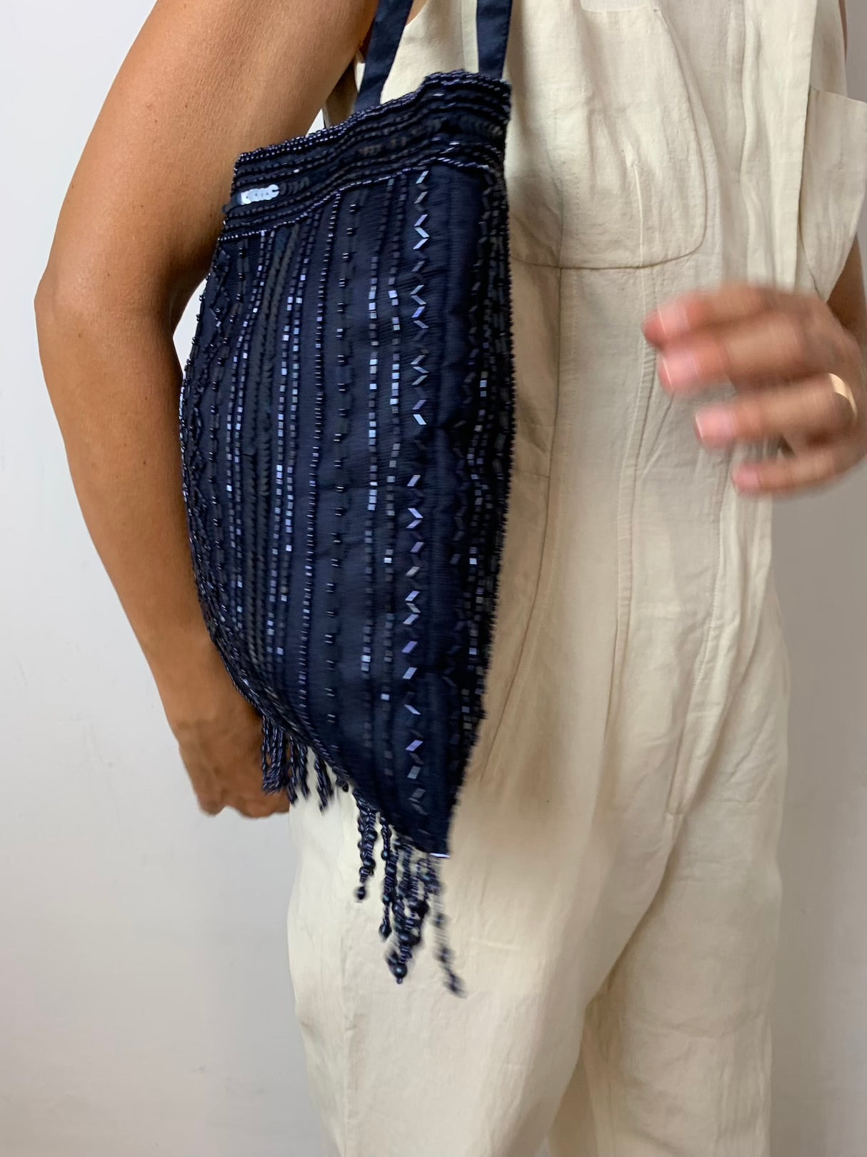 Vintage satin and beads bag