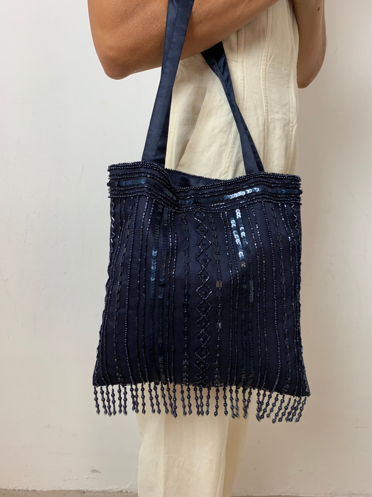 Vintage satin and beads bag