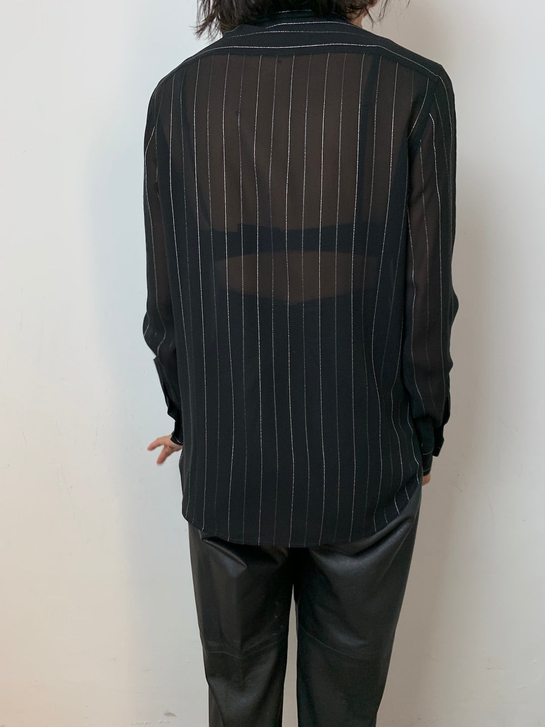 Saint Laurent black sheer silk shirt