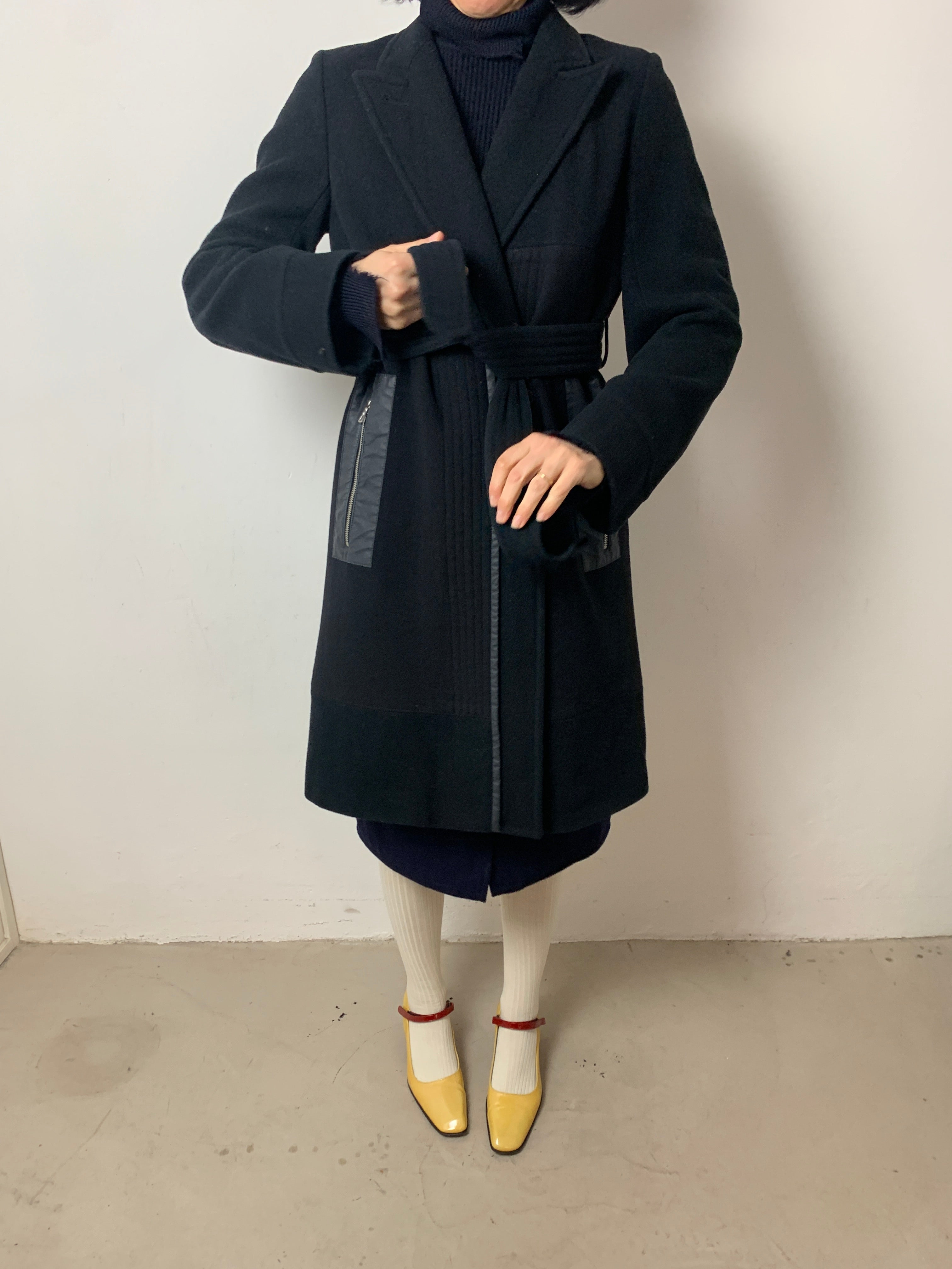 Dries Van Noten navy coat