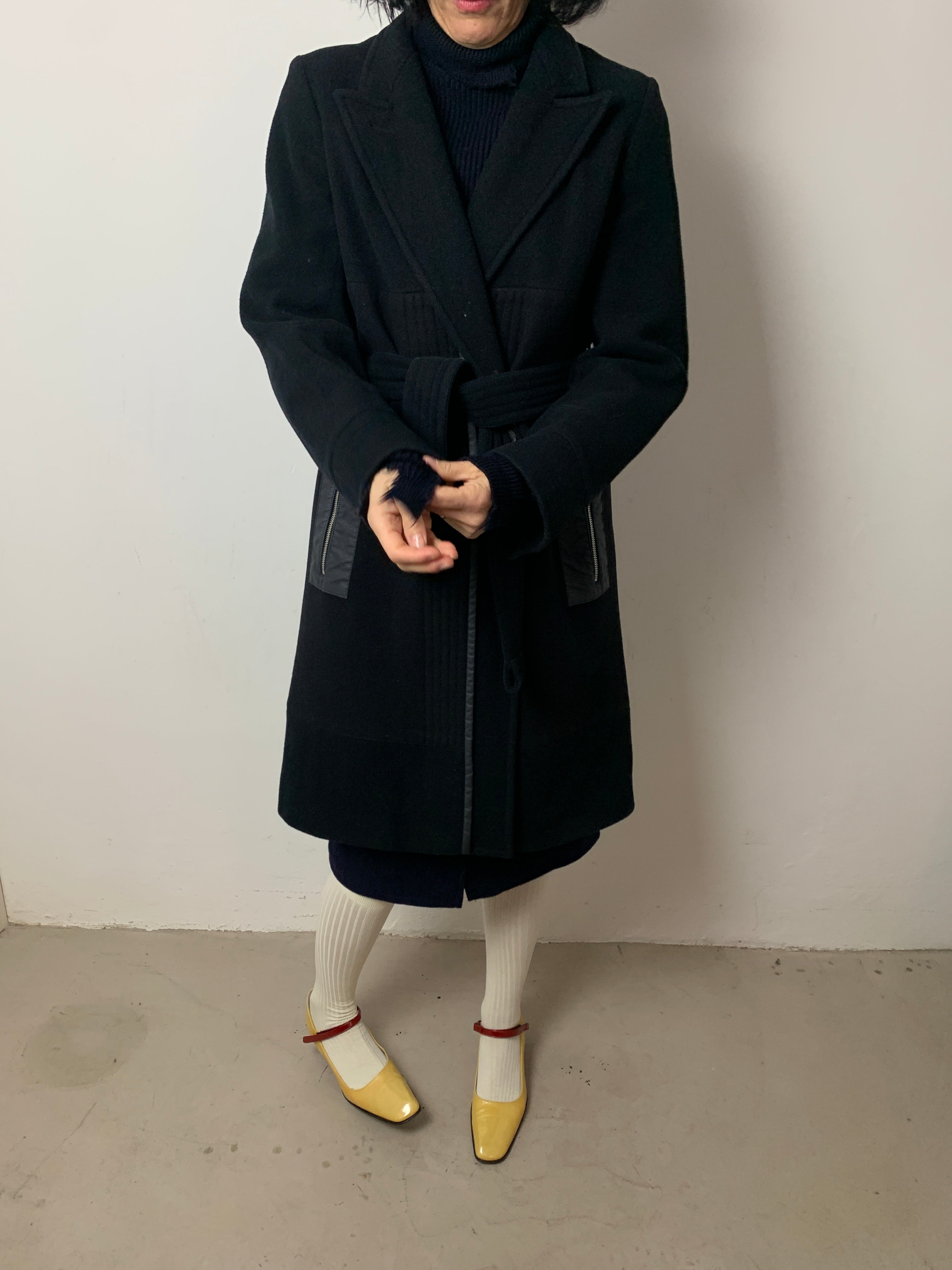 Dries Van Noten navy coat