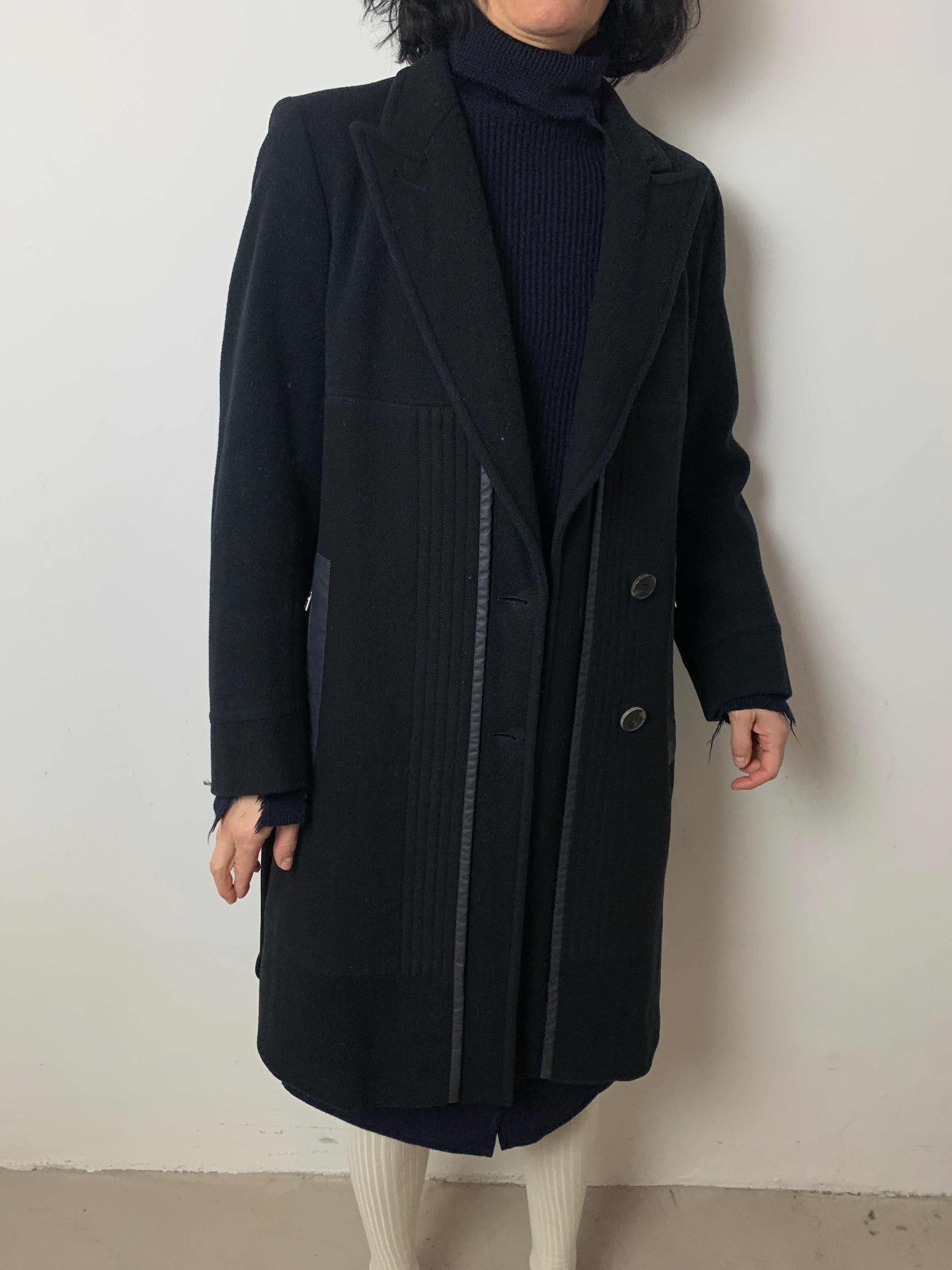 Dries Van Noten navy coat