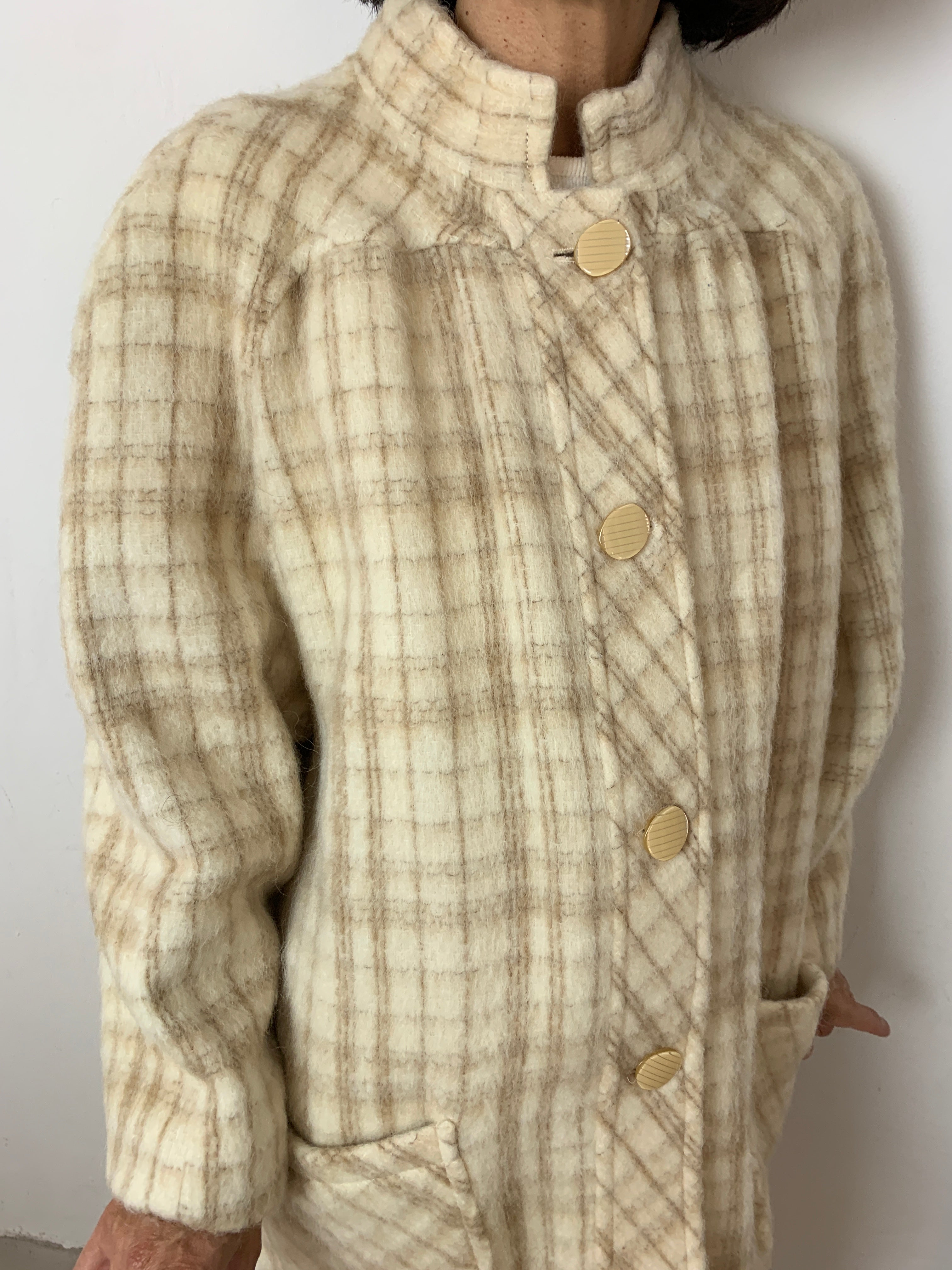 Vintage check mohair coat