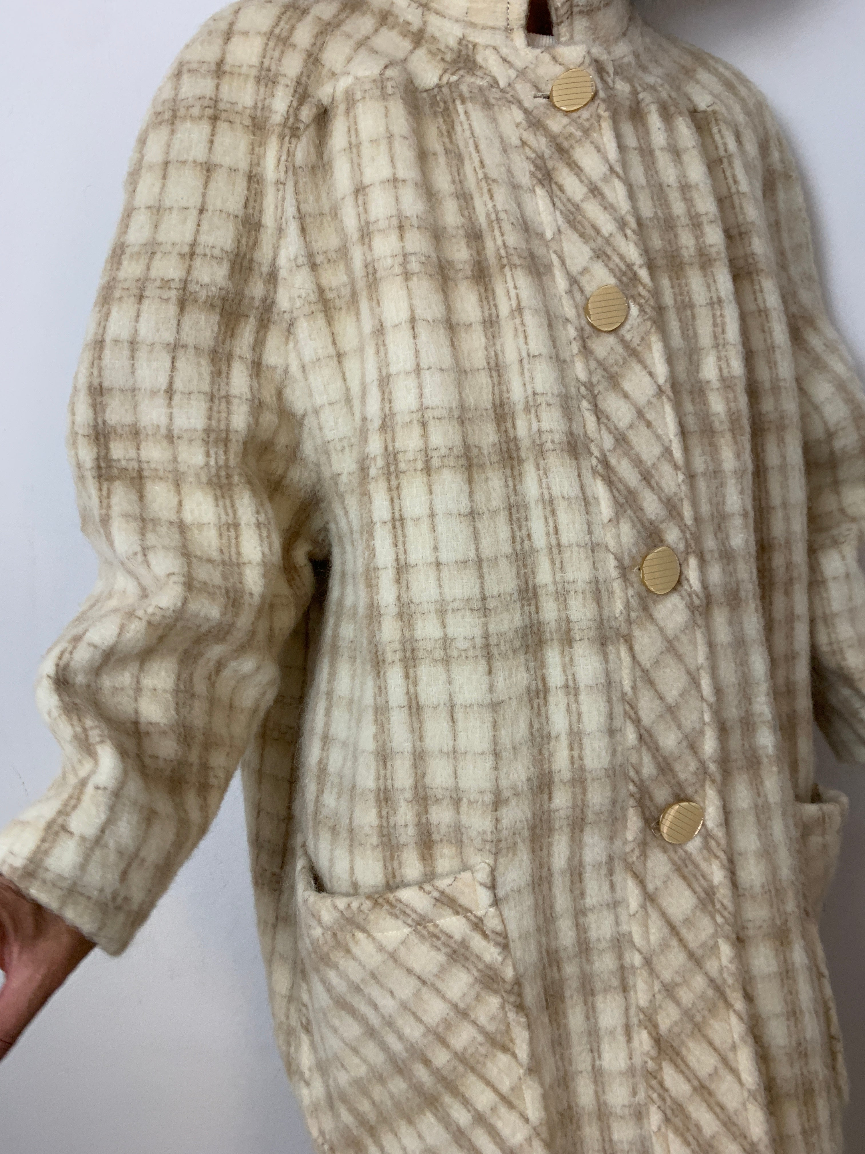 Vintage check mohair coat