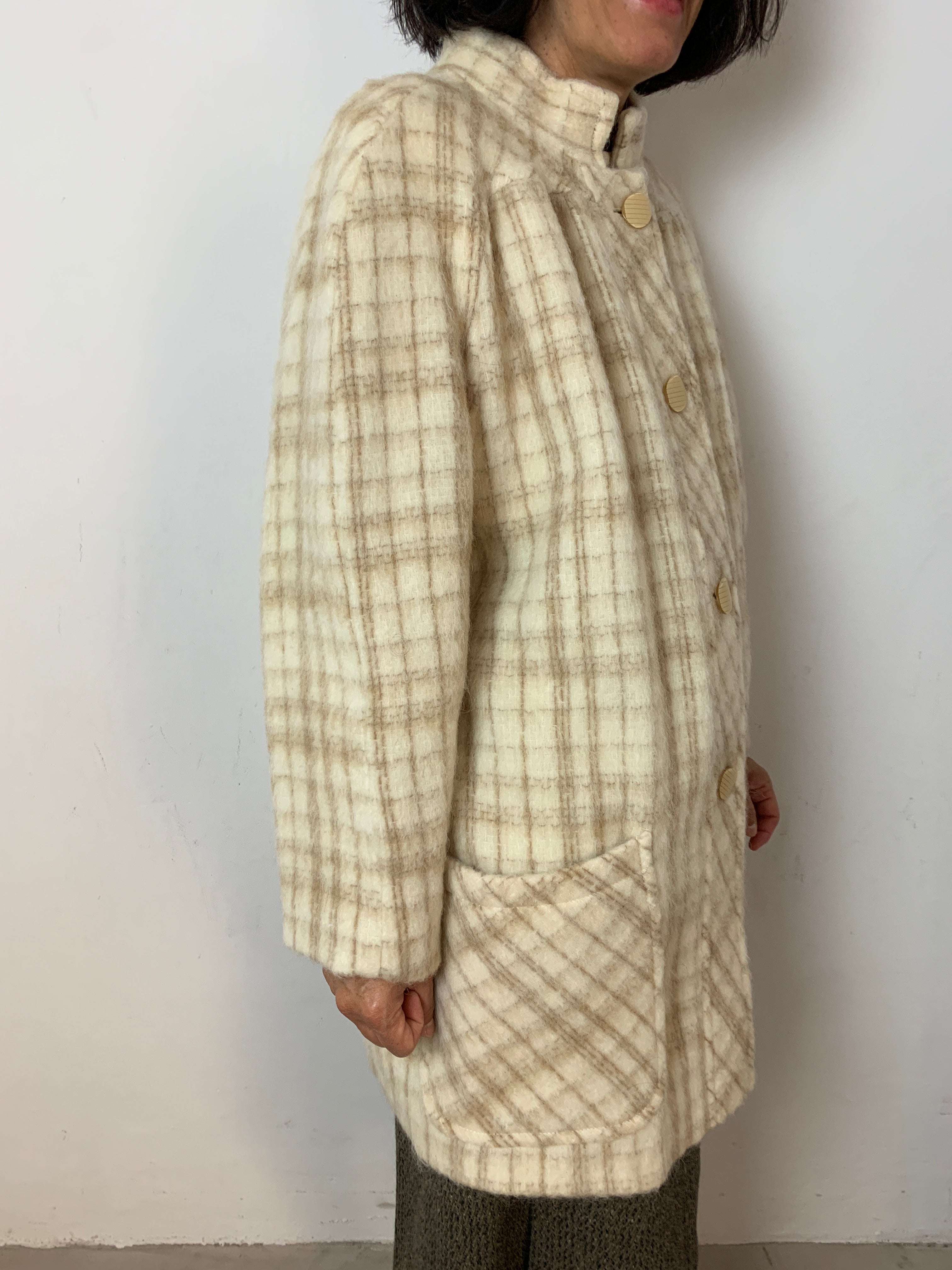 Vintage check mohair coat