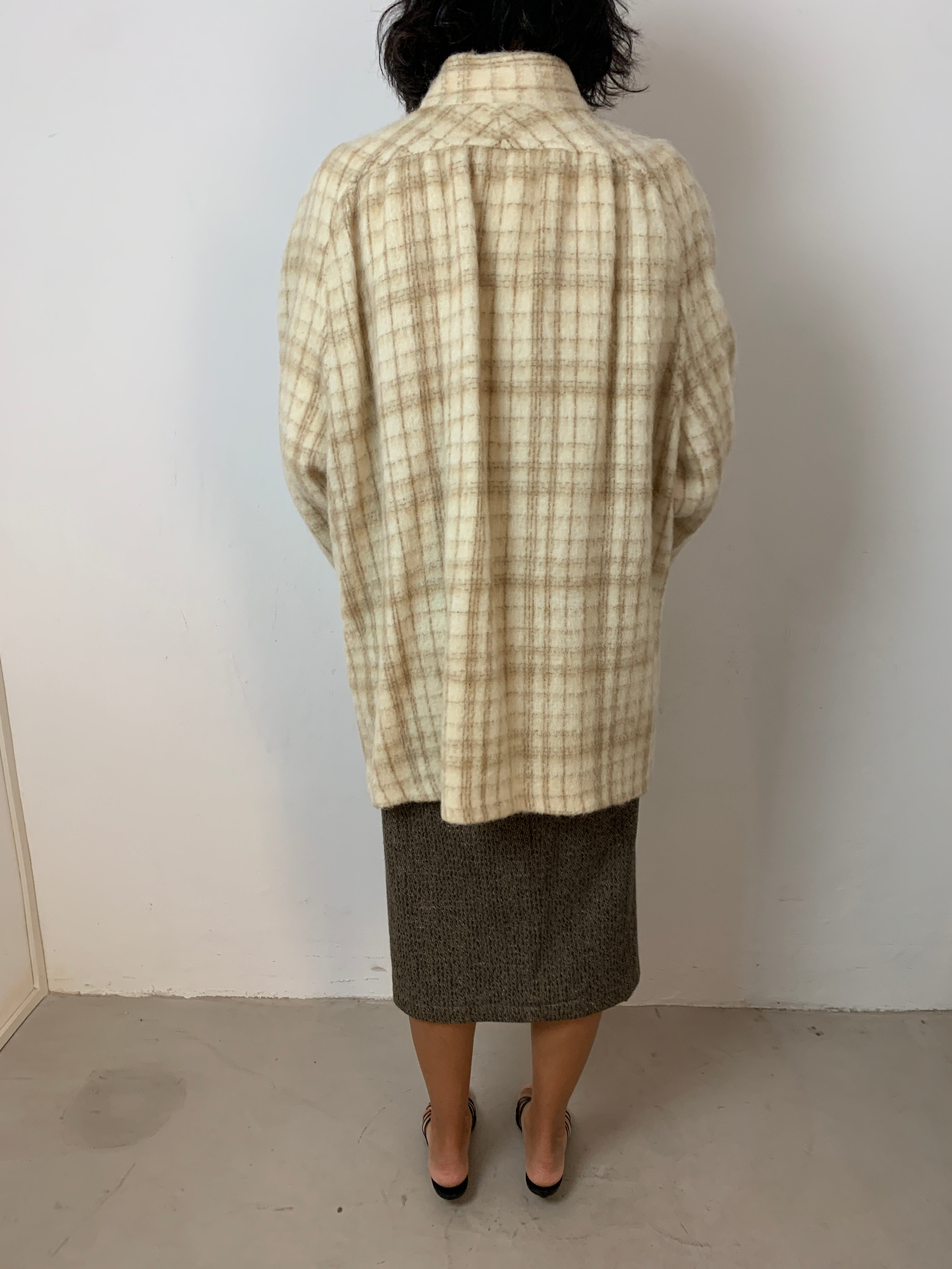 Vintage check mohair coat