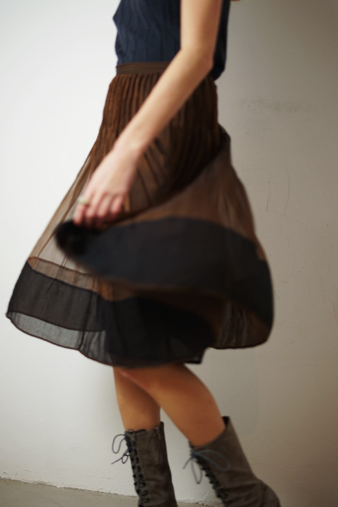 Jil Sander  brown and black skirt