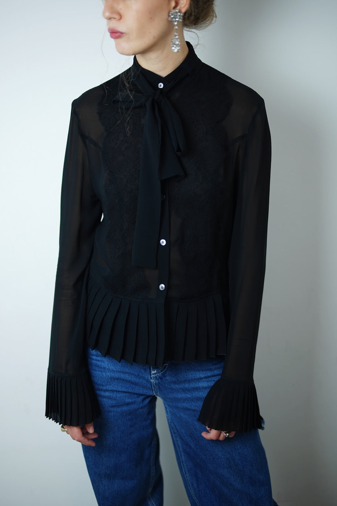 Valentino silk and lace shirt