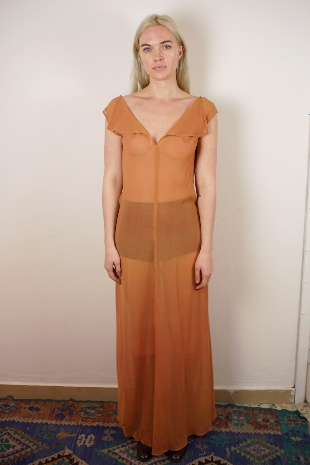 Jil sander see through long dress