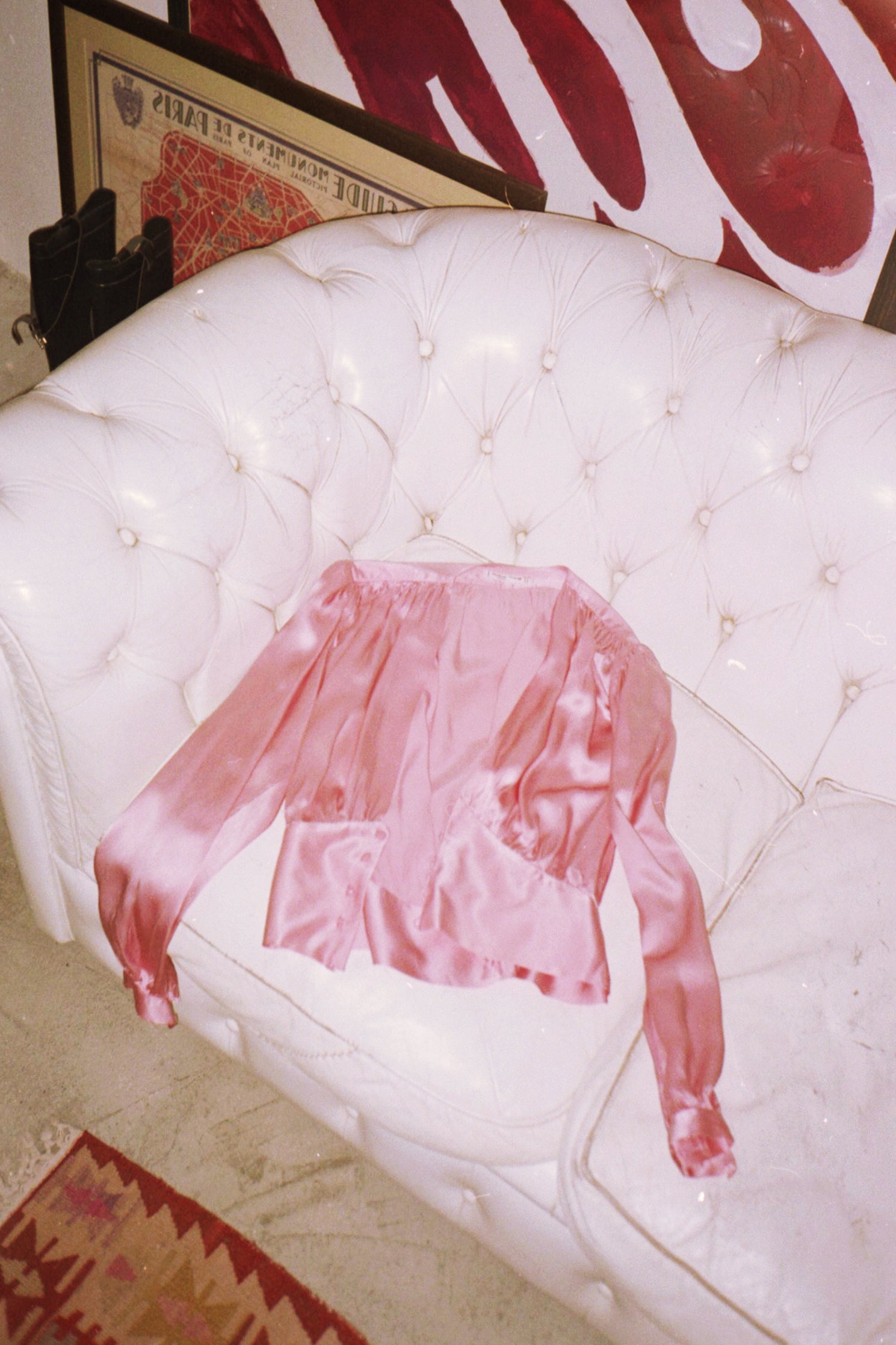 1970's Vintage Yves Saint Laurent Rive Gauche Pink Blouse
