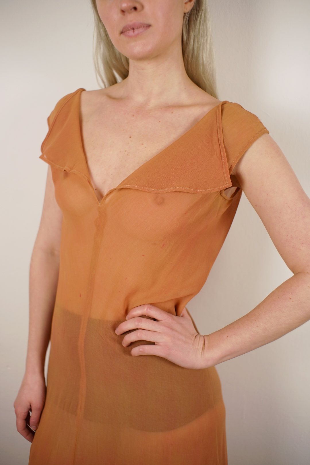 Jil sander see through long dress
