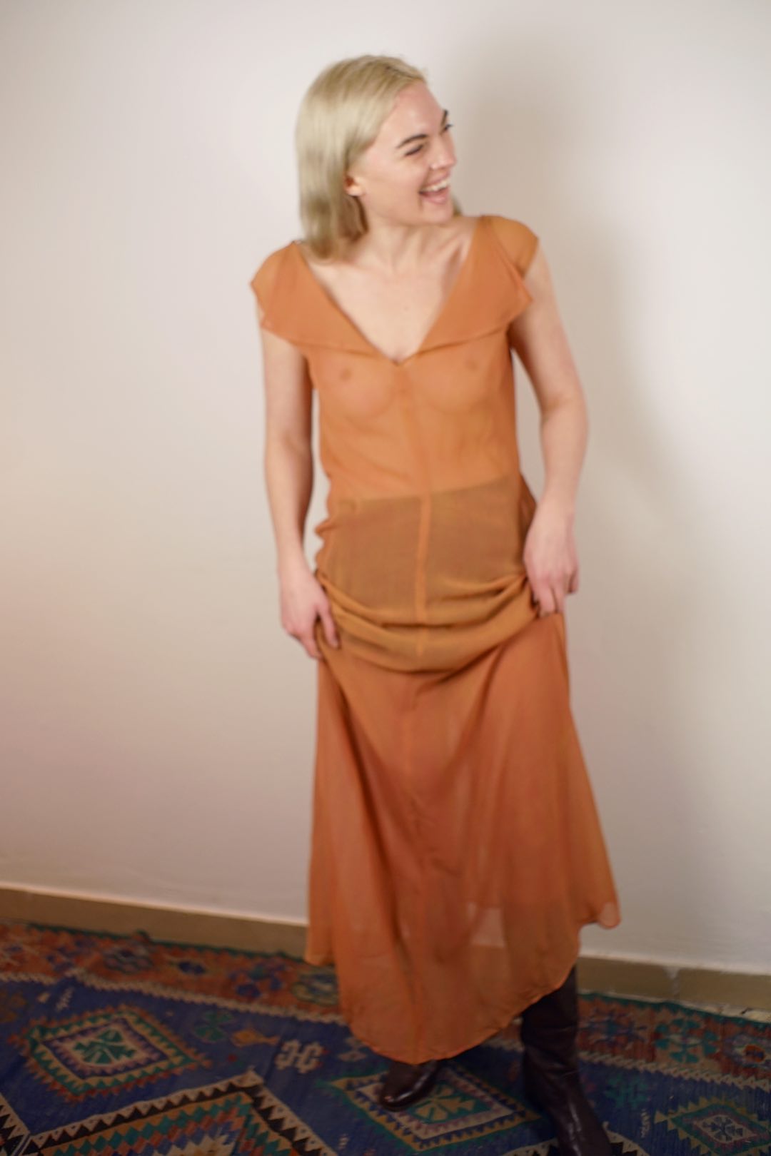 Jil sander see through long dress