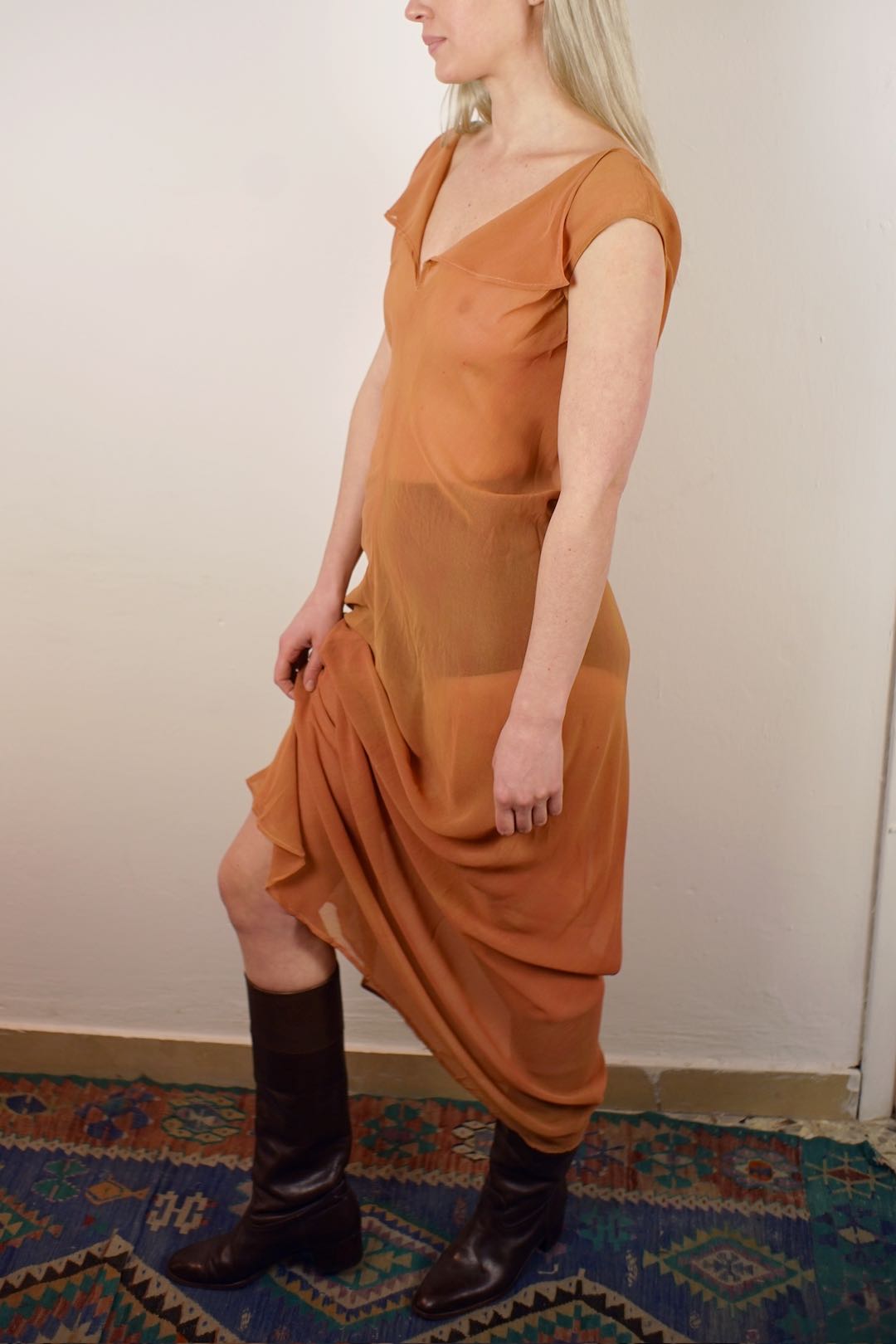 Jil sander see through long dress