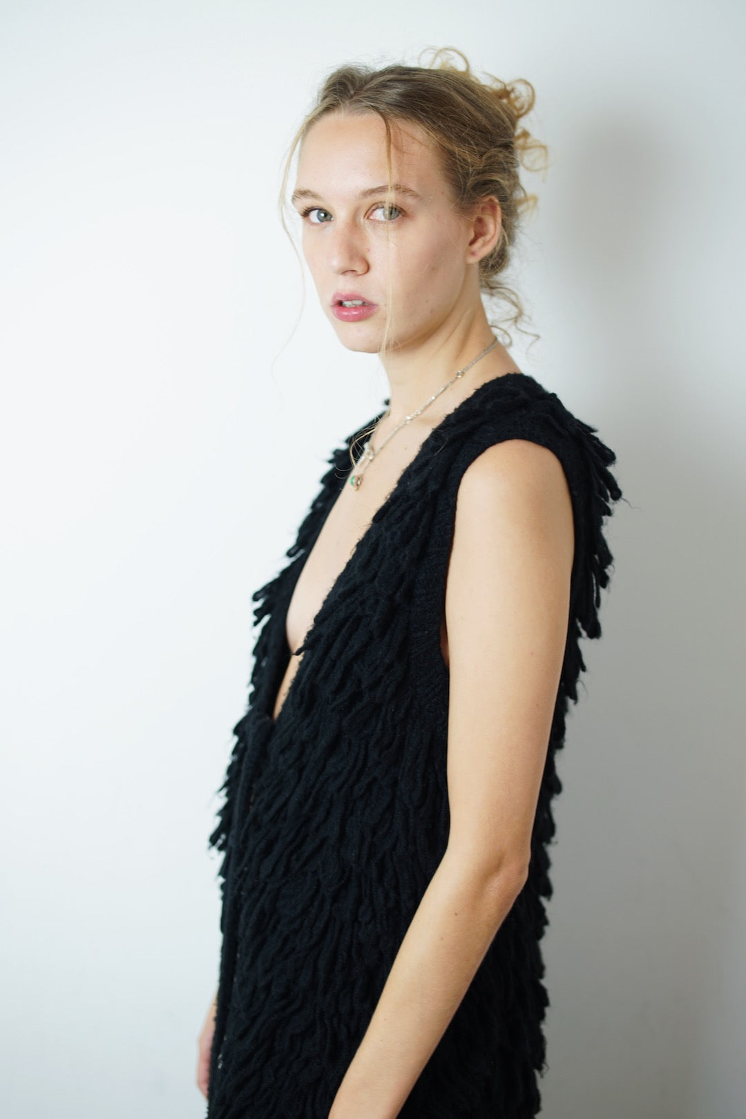 Sonia Rykiel fringe long vest