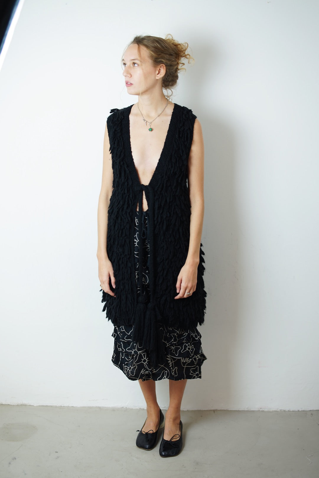 Sonia Rykiel fringe long vest