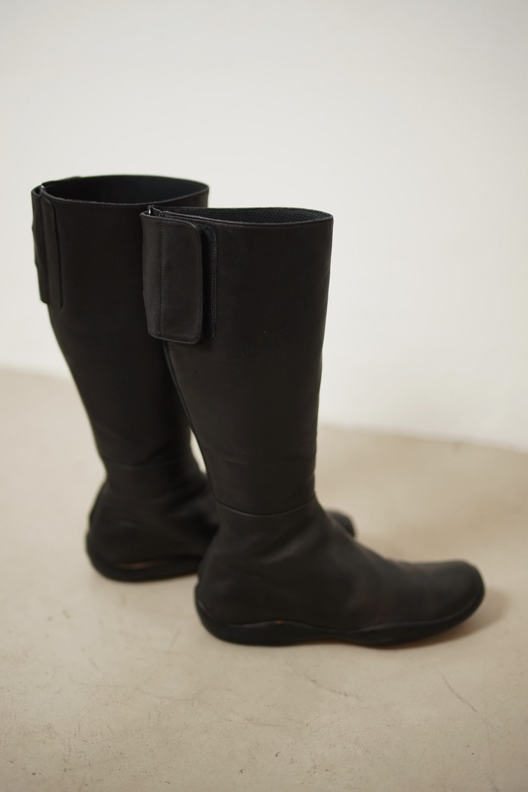 Prada velcro strap boots