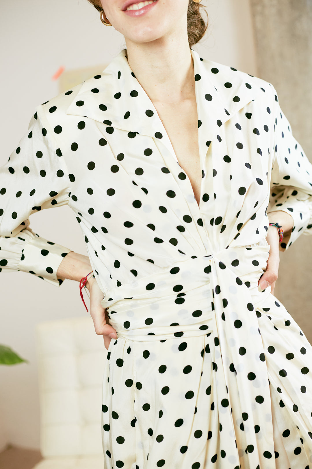 Vintage Yves Saint Laurent Rive Gauche polka dot dress