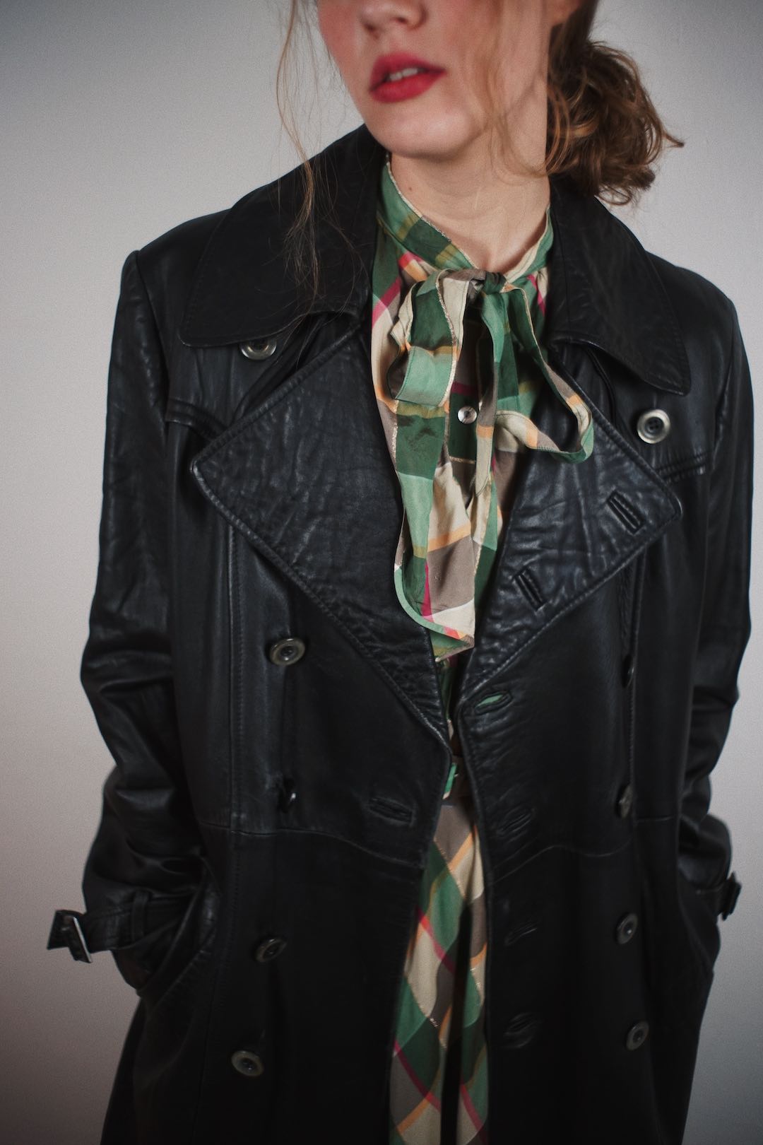 Vintage leather trech
