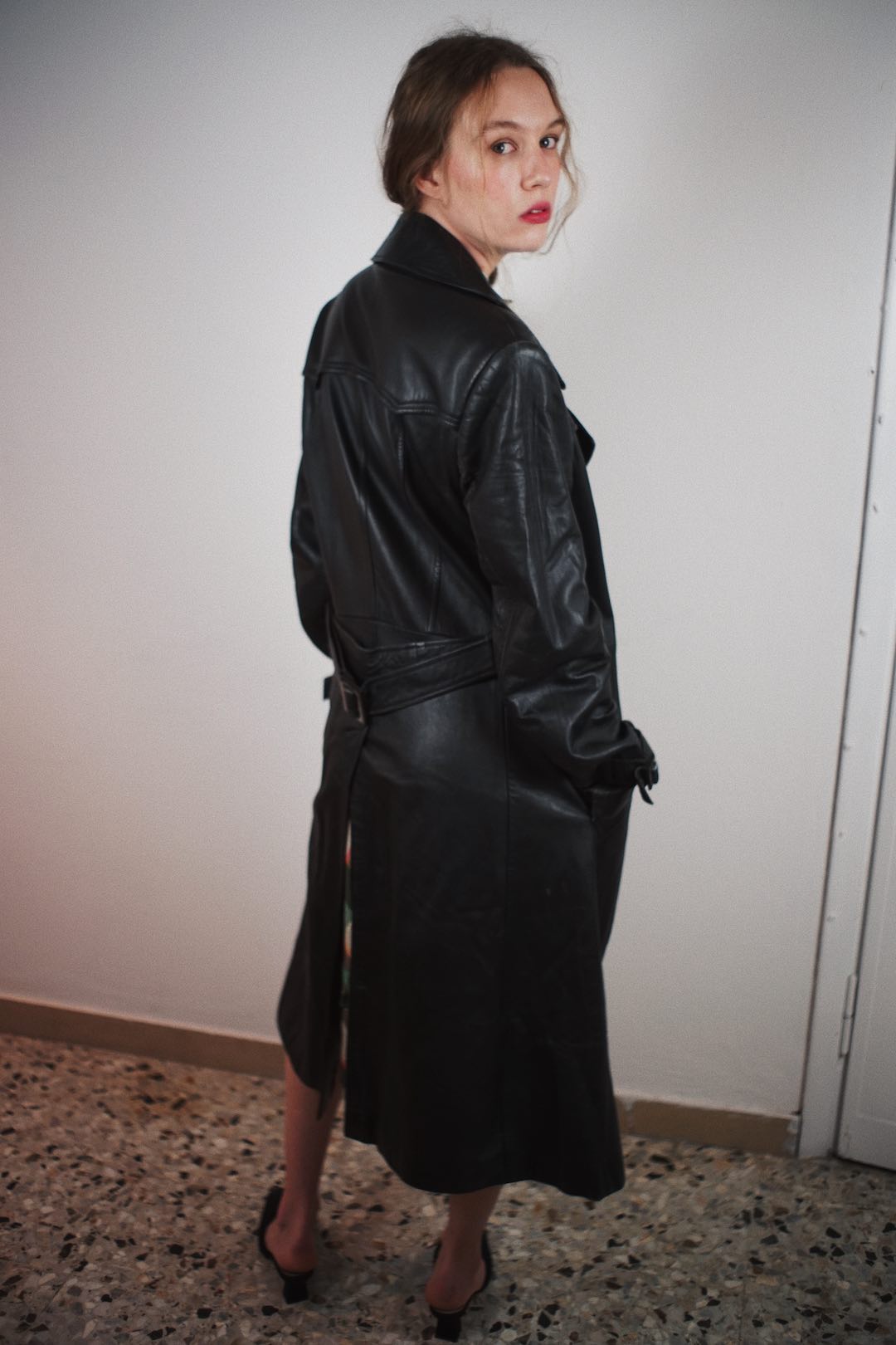 Vintage leather trech