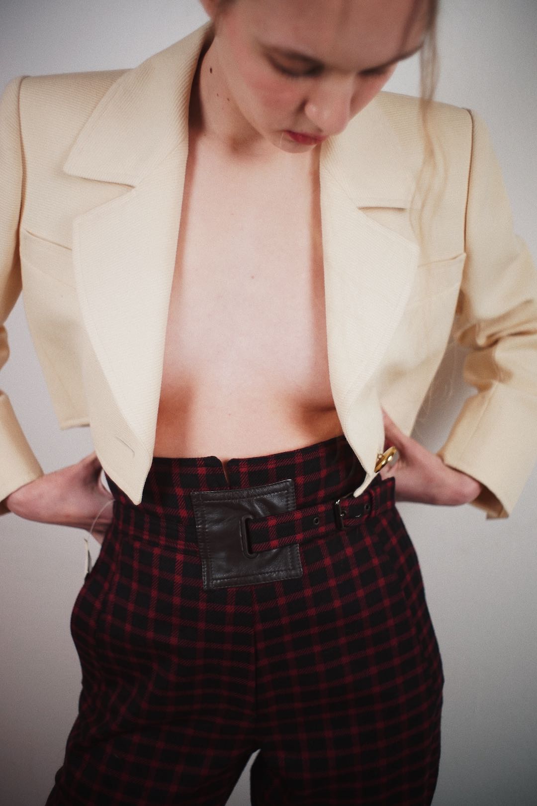Yves Saint Laurent Rive Gauche cream jacket.