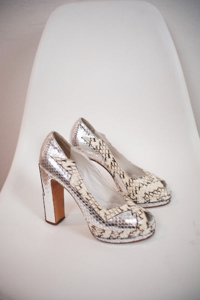 靴 Archive miu miu square toe Python pumps Archive miu miu square toe Python pumps