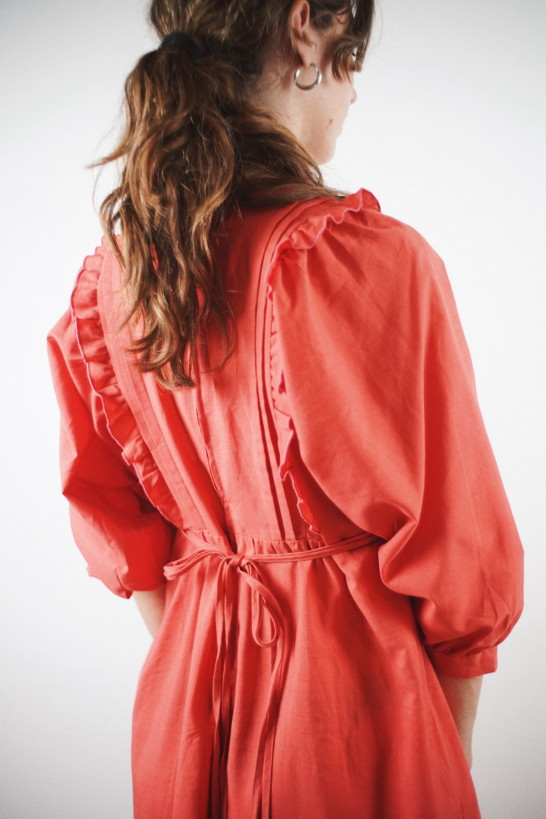 Vintage ruffles cotton dress