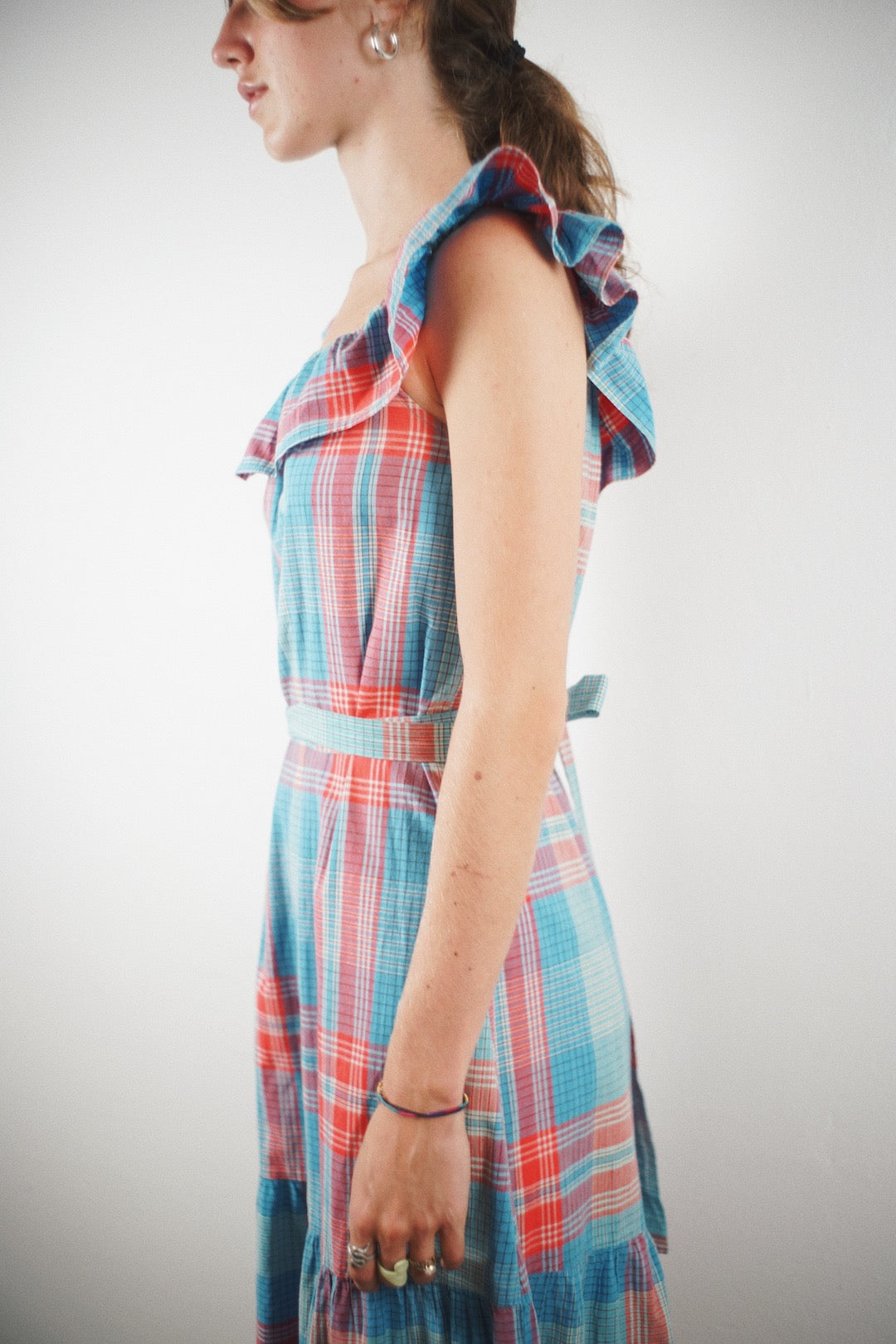 Vintage 70's check cotton dress