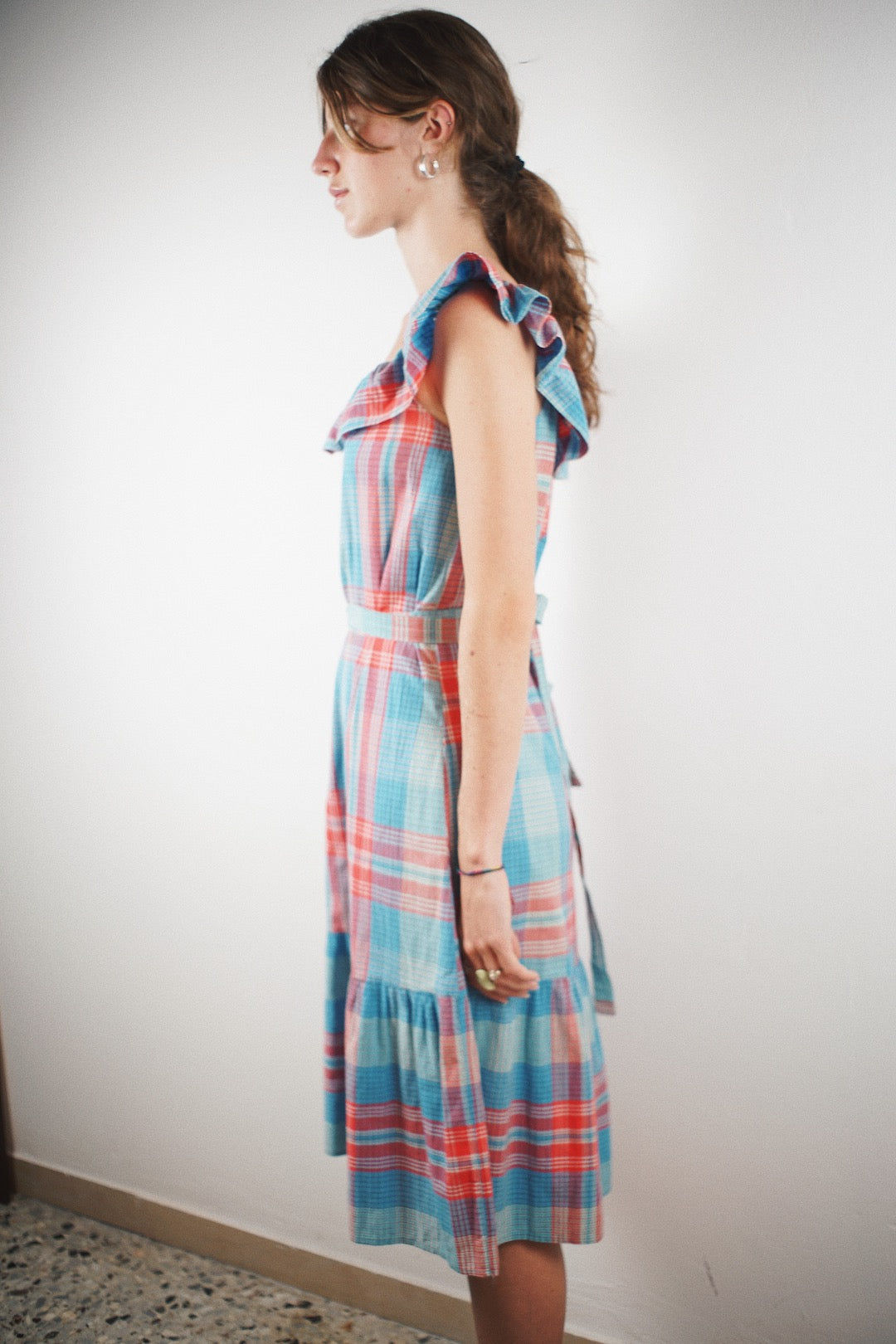 Vintage 70's check cotton dress