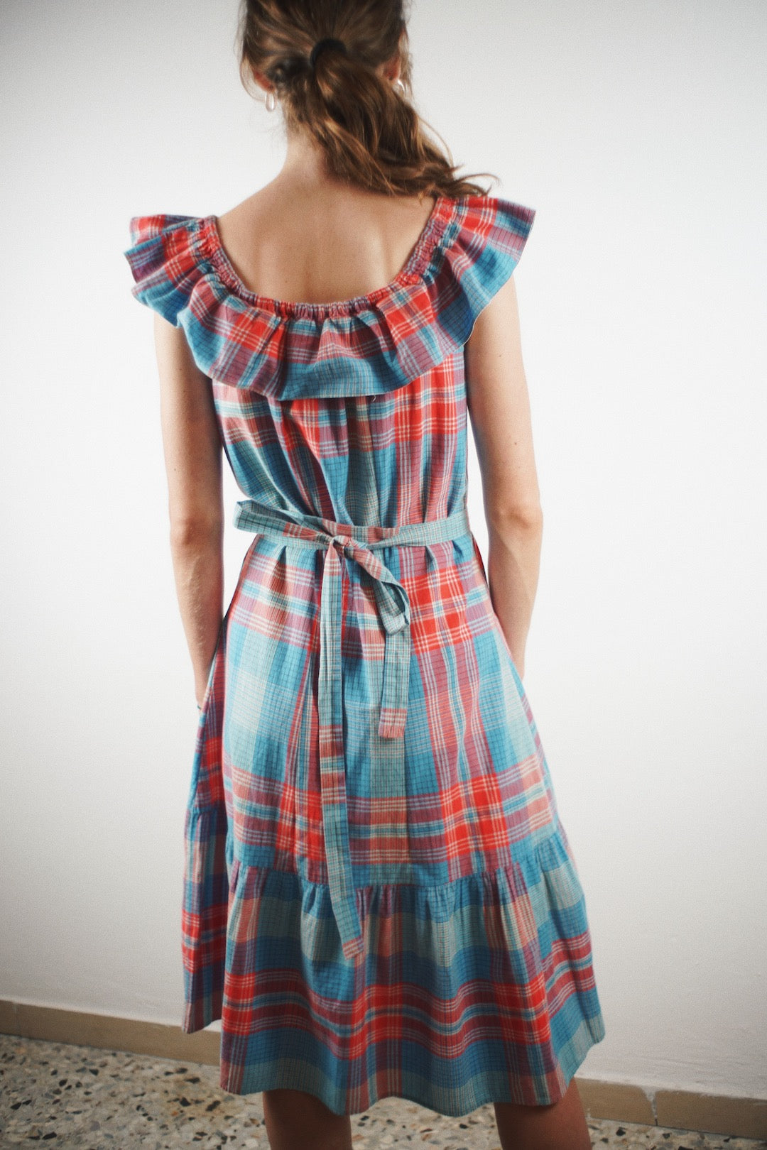 Vintage 70's check cotton dress