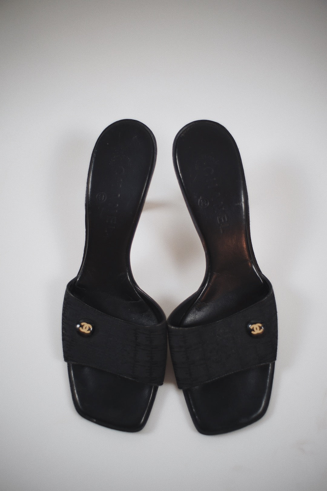 Chanel monogram mules