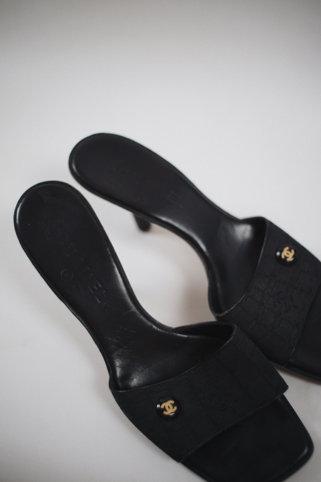 Chanel monogram mules