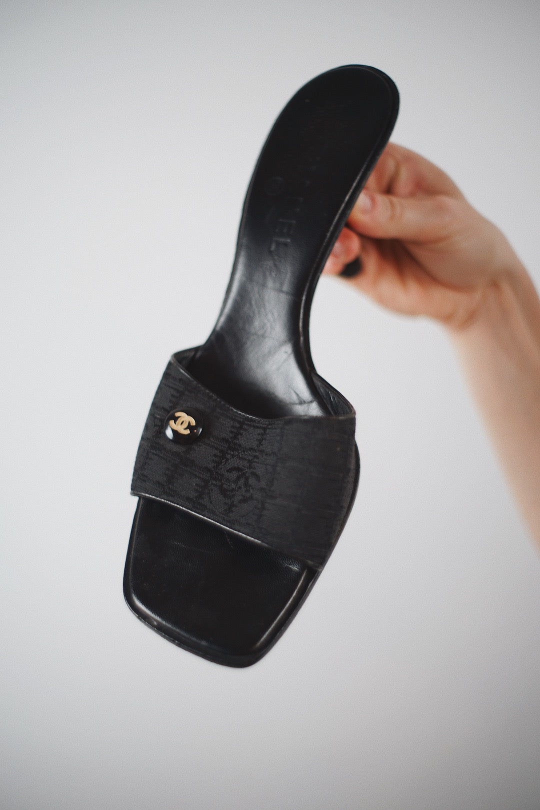 Chanel monogram mules