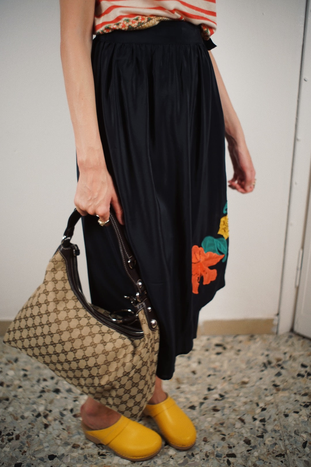 At Auction: GUCCI MONOGRAMMED TALL HOBO SHOULDER BAG