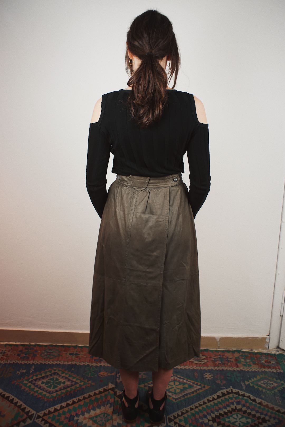 Jil Sander+ long wrap leather skirt