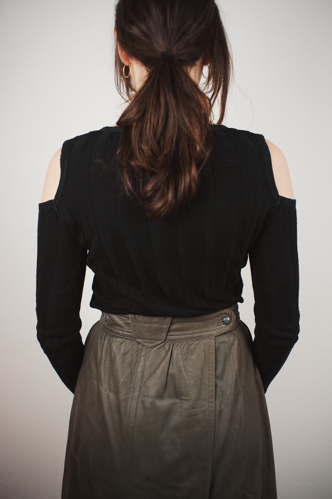 Jil Sander+ long wrap leather skirt