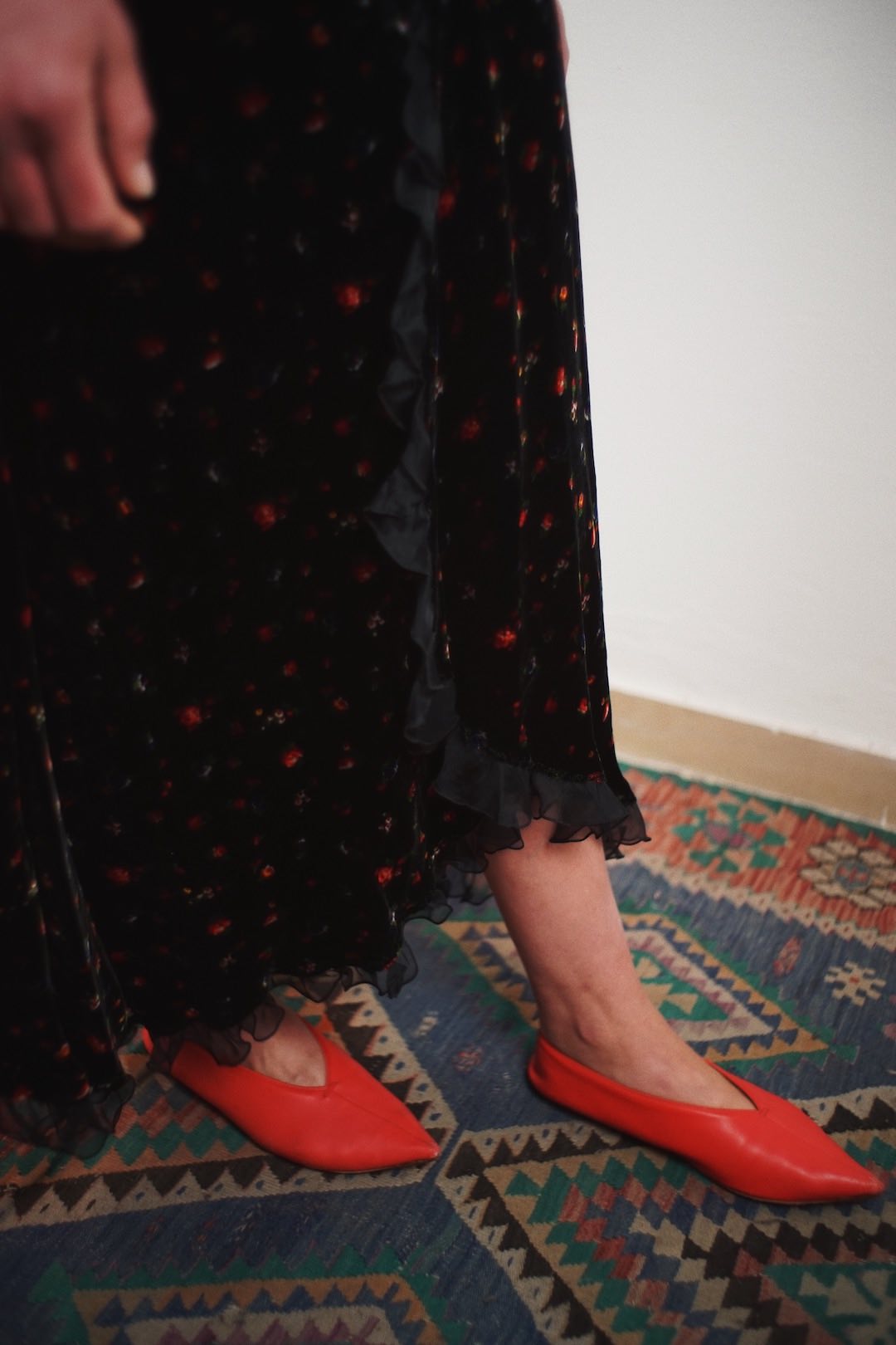 Vintage Mariella Burani velvet printed long dress