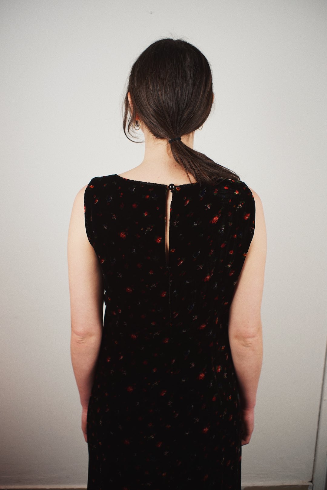 Vintage Mariella Burani velvet printed long dress