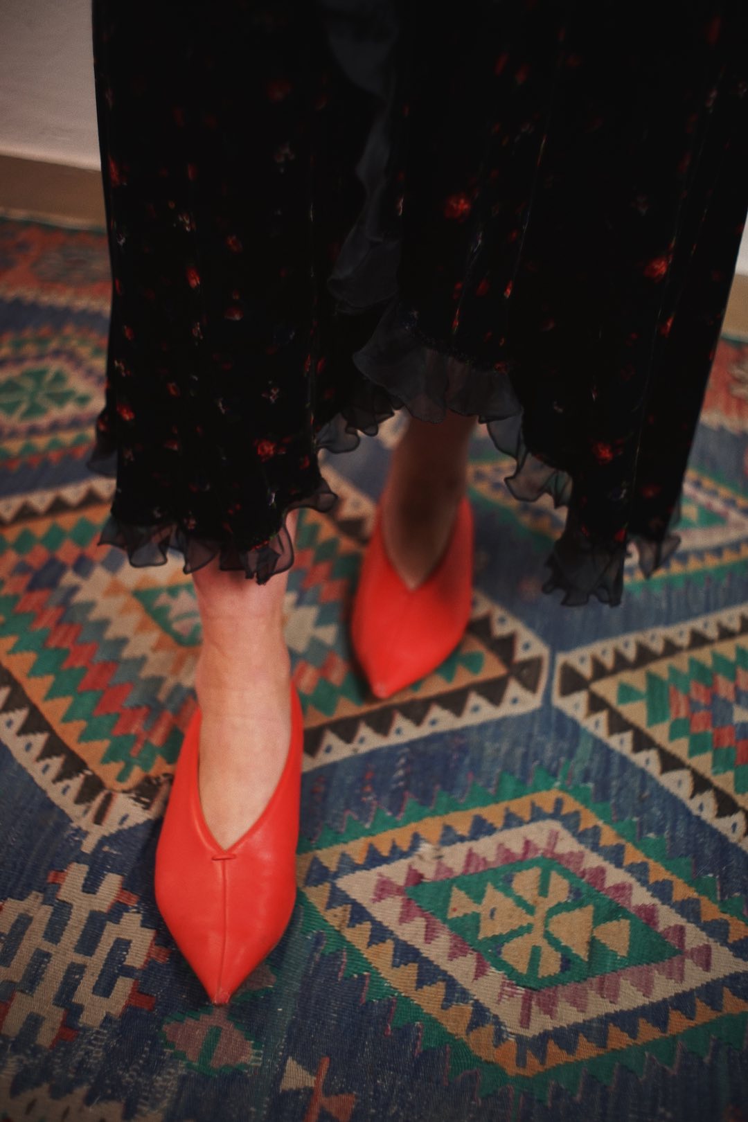 Vintage Mariella Burani velvet printed long dress