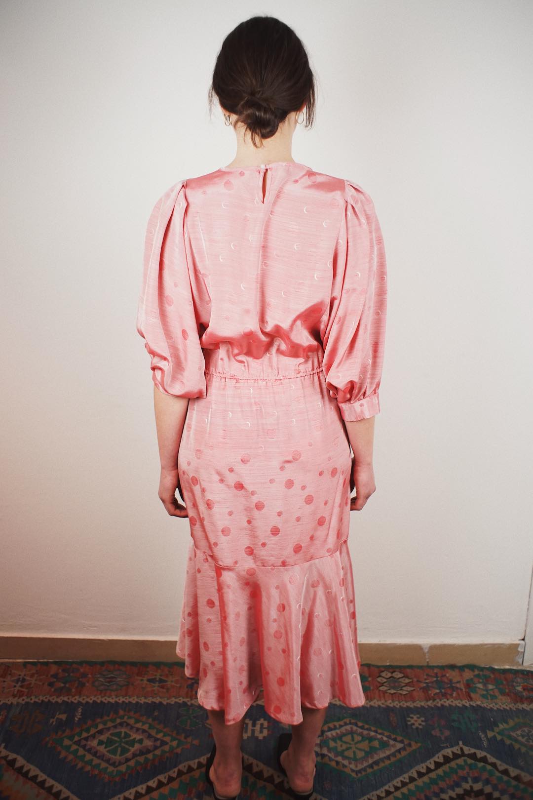 Vintage pink polka dot dress