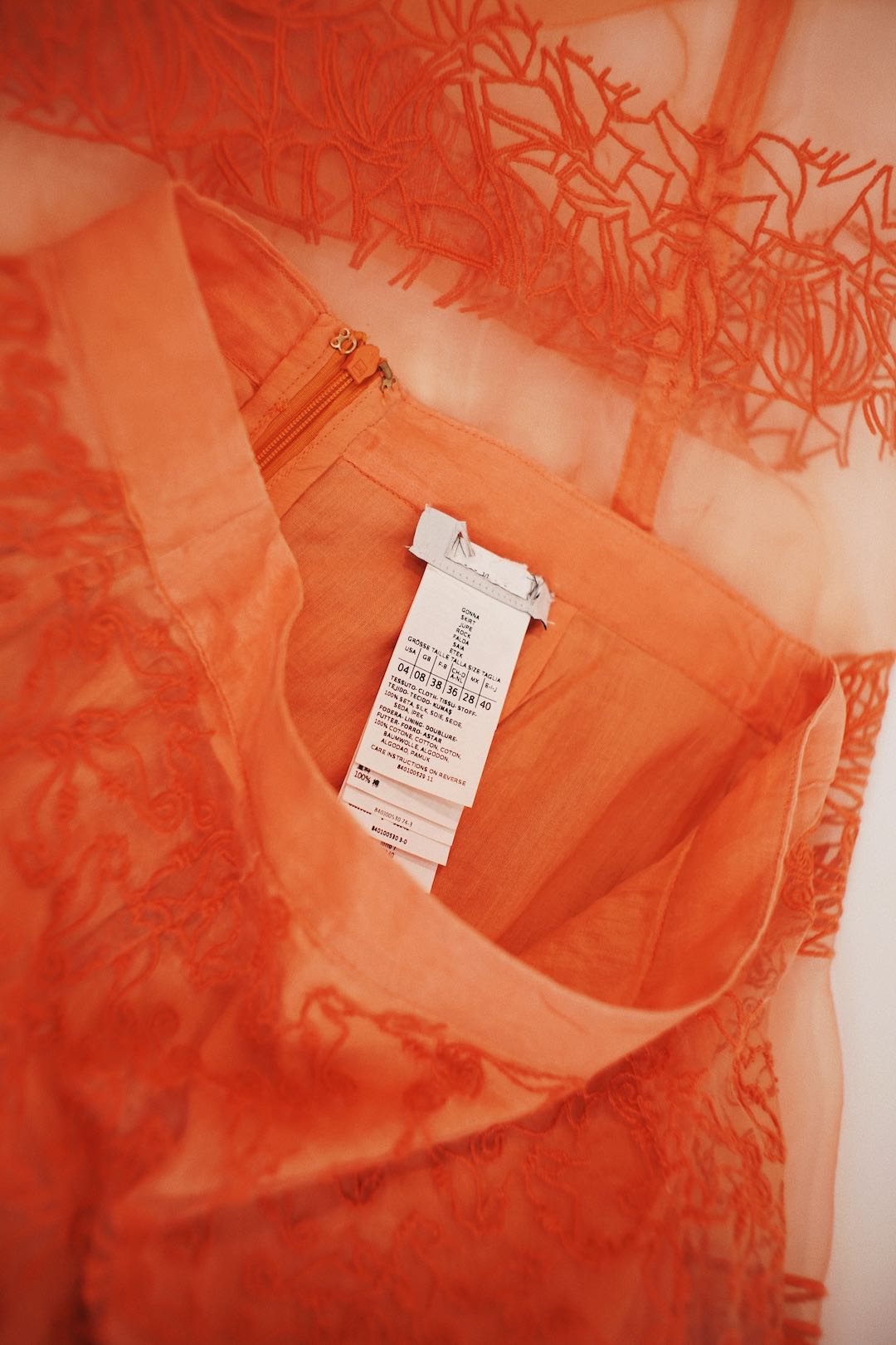 Max Mara embroidered silk skirt
