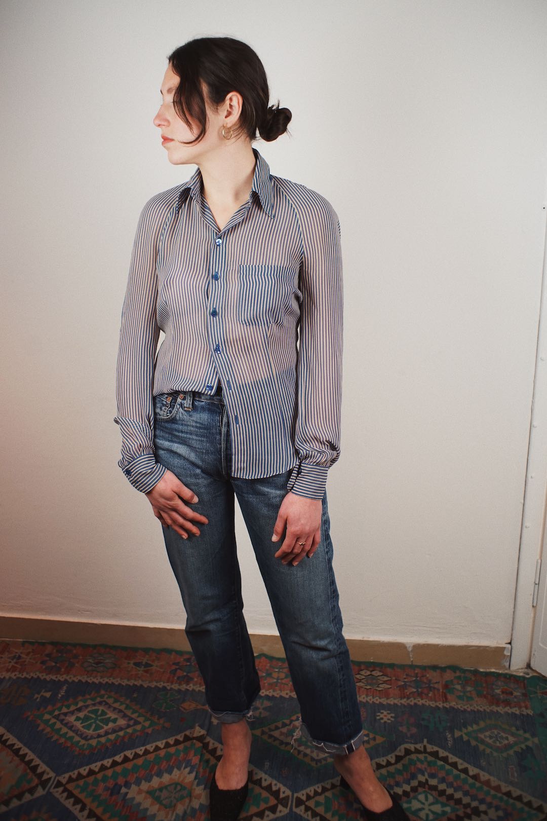 Jean Paul Gaultier silk striped shirt