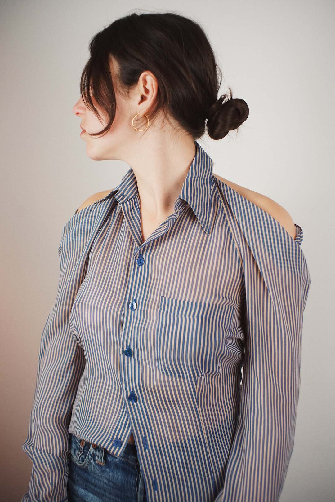 Jean Paul Gaultier silk striped shirt