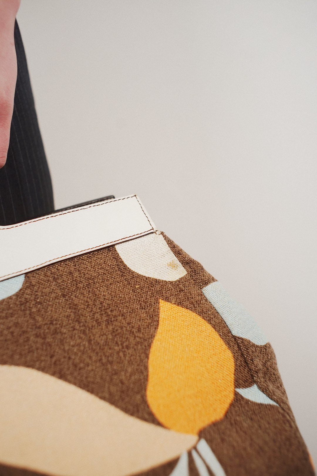 Miu Miu printed canvas and leather bag