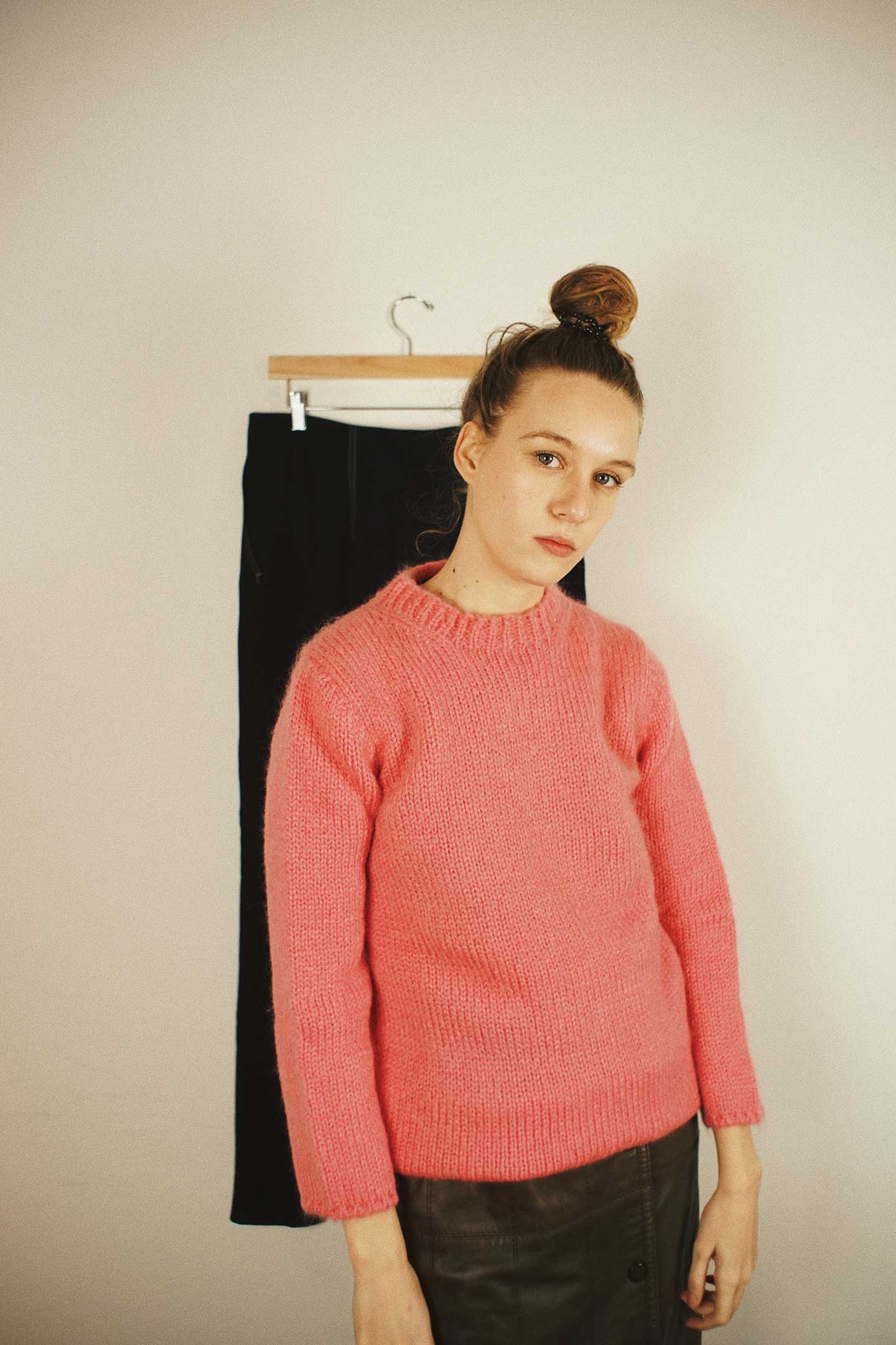 Comme des Garçons chunky bright pink sweater