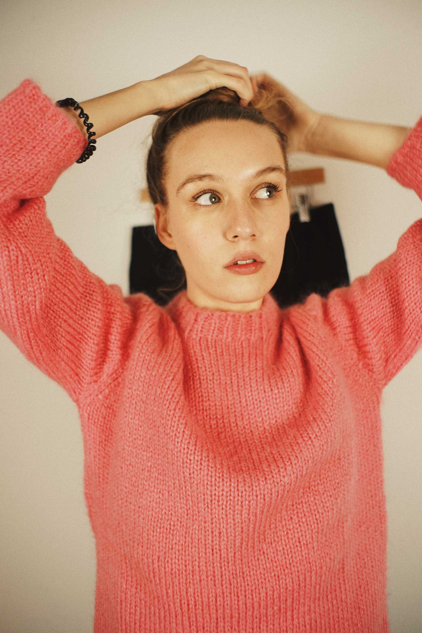 Comme des Garçons chunky bright pink sweater
