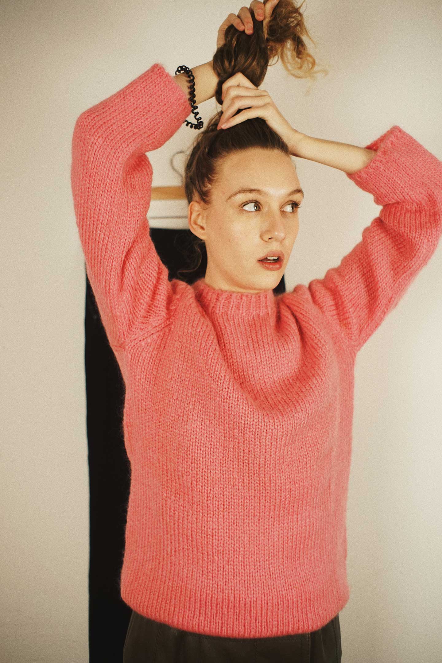 Comme des Garçons chunky bright pink sweater